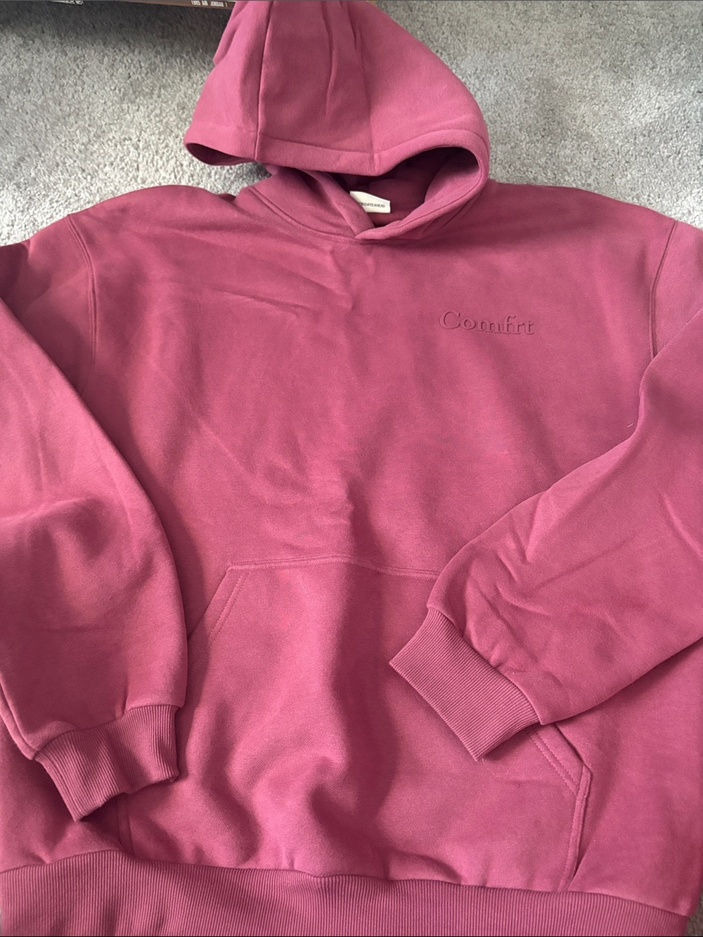 Comfort Embroidered Hooded Sweatshirt - Dusty Rose